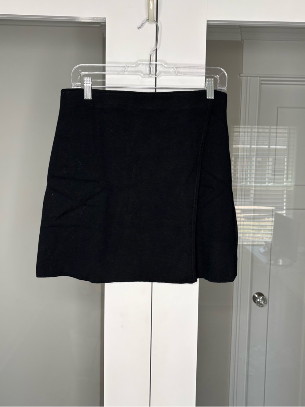 NWT J. Crew Faux-wrap Mini Skirt Merino Wool Blend Black - Picture 2 of 6